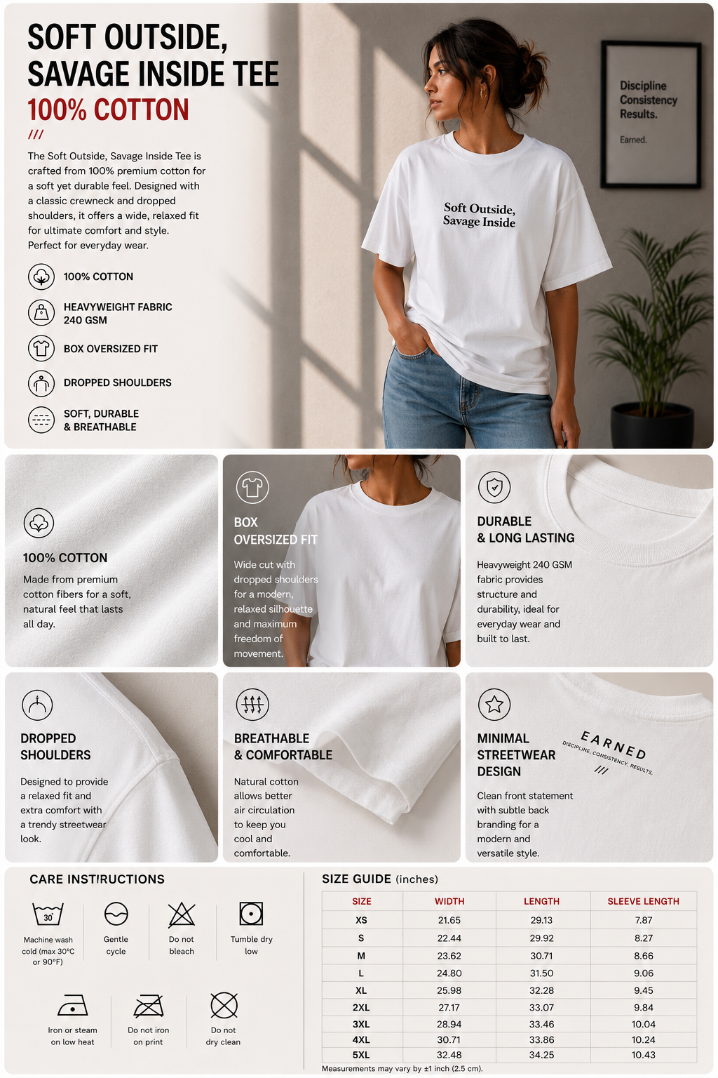 Soft Outside Savage Inside Tee — "Soft Outside, Savage Inside" Graphic T‑Shirt