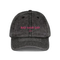EARNED “Bad Hair Day” Vintage Cap — Washed Black Embroidered Hat