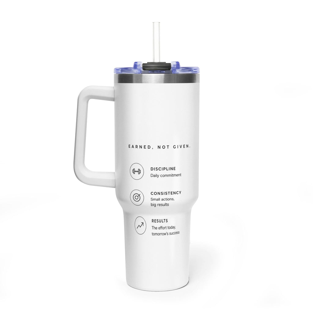 EARNED CORE — White (40oz insulated performance tumble)