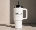 EARNED CORE — White (40oz insulated performance tumble)